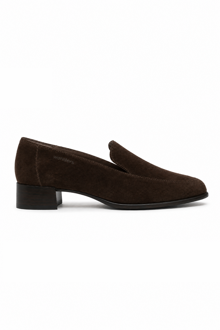 Mocassins en suède à petit talon