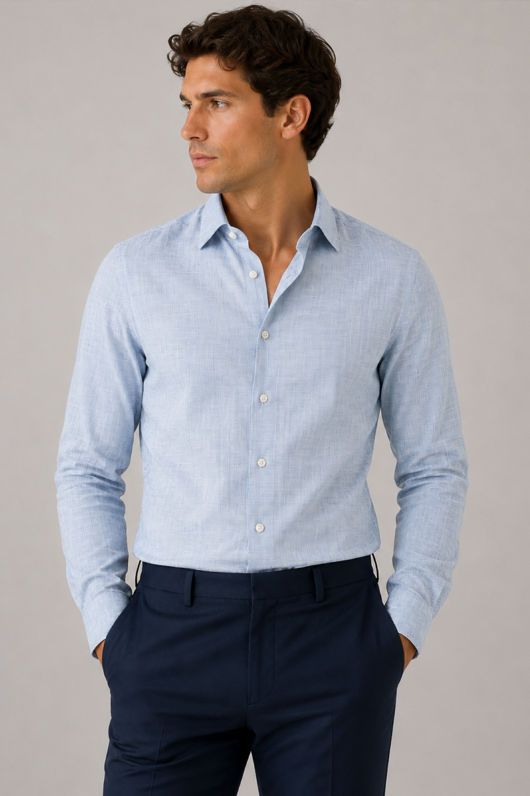 Chemise en lin manches longues