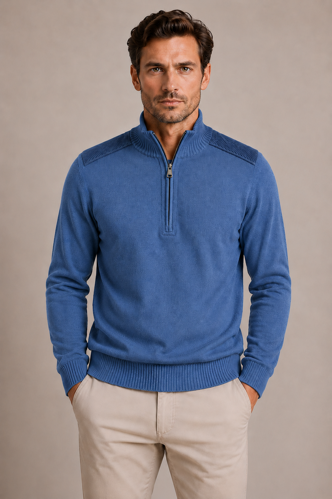 Chandail en tricot à demi-glissière