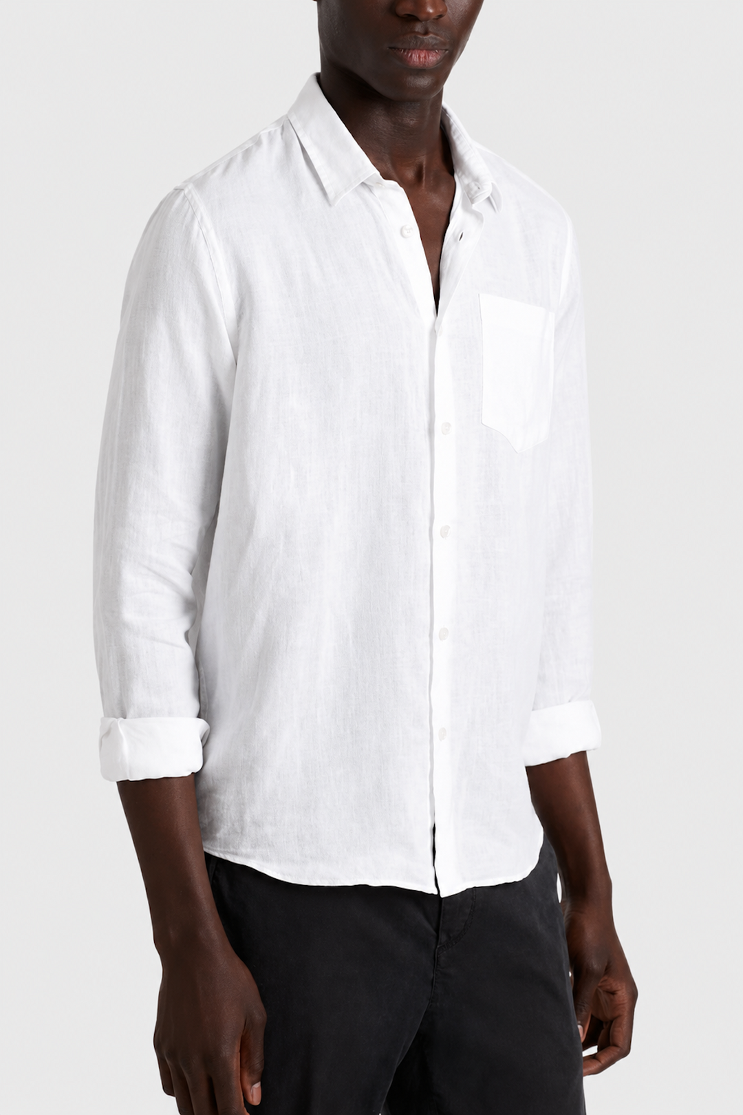 Chemise en lin à poche poitrine