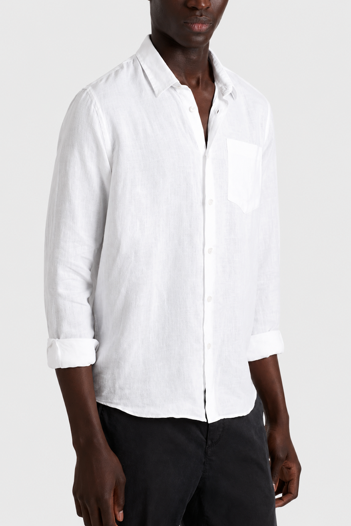 Chemise en lin à poche poitrine