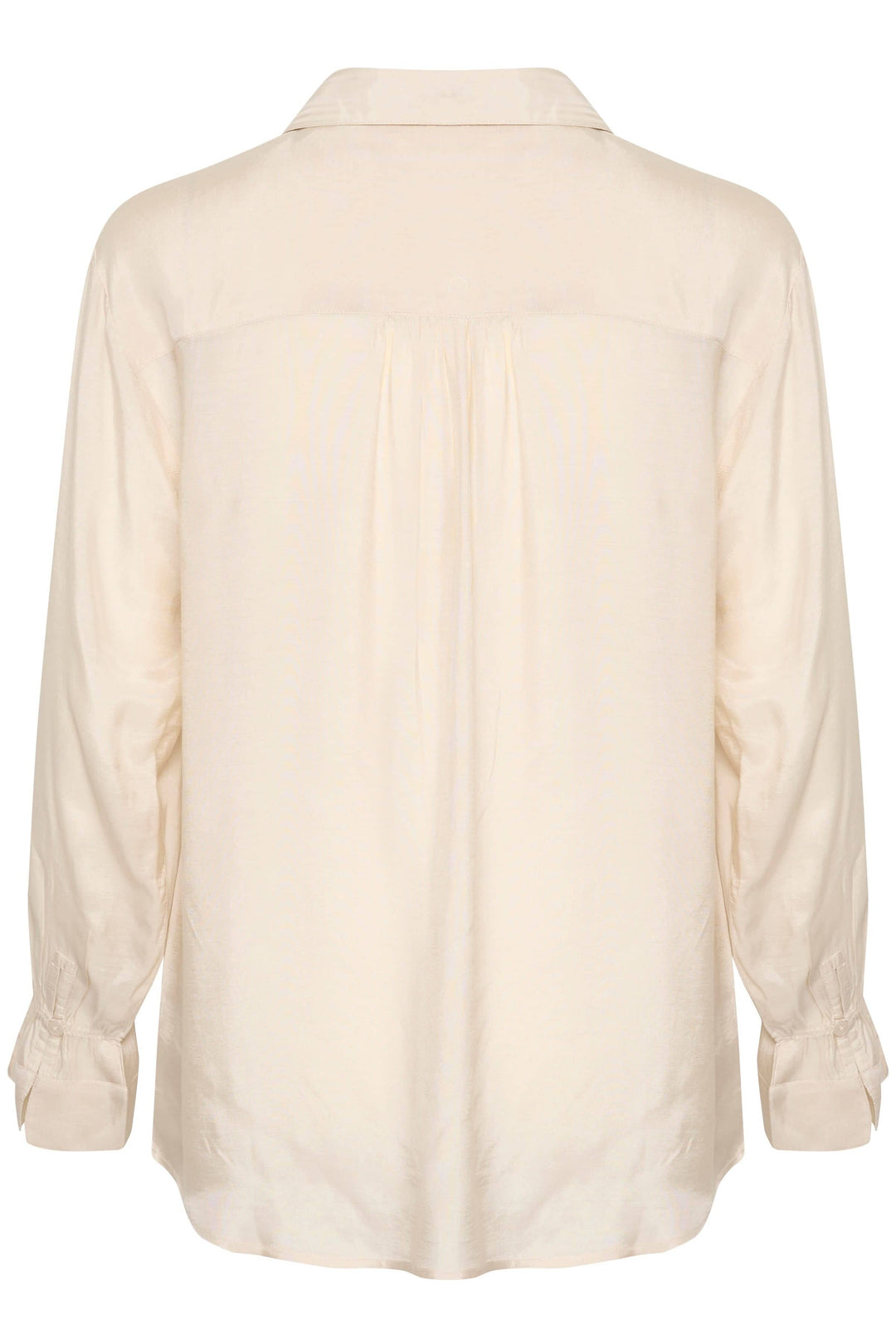 Chemise Arina, vue arrière, manches longues, coupe décontractée, couleur crème, idéale pour un look intemporel.