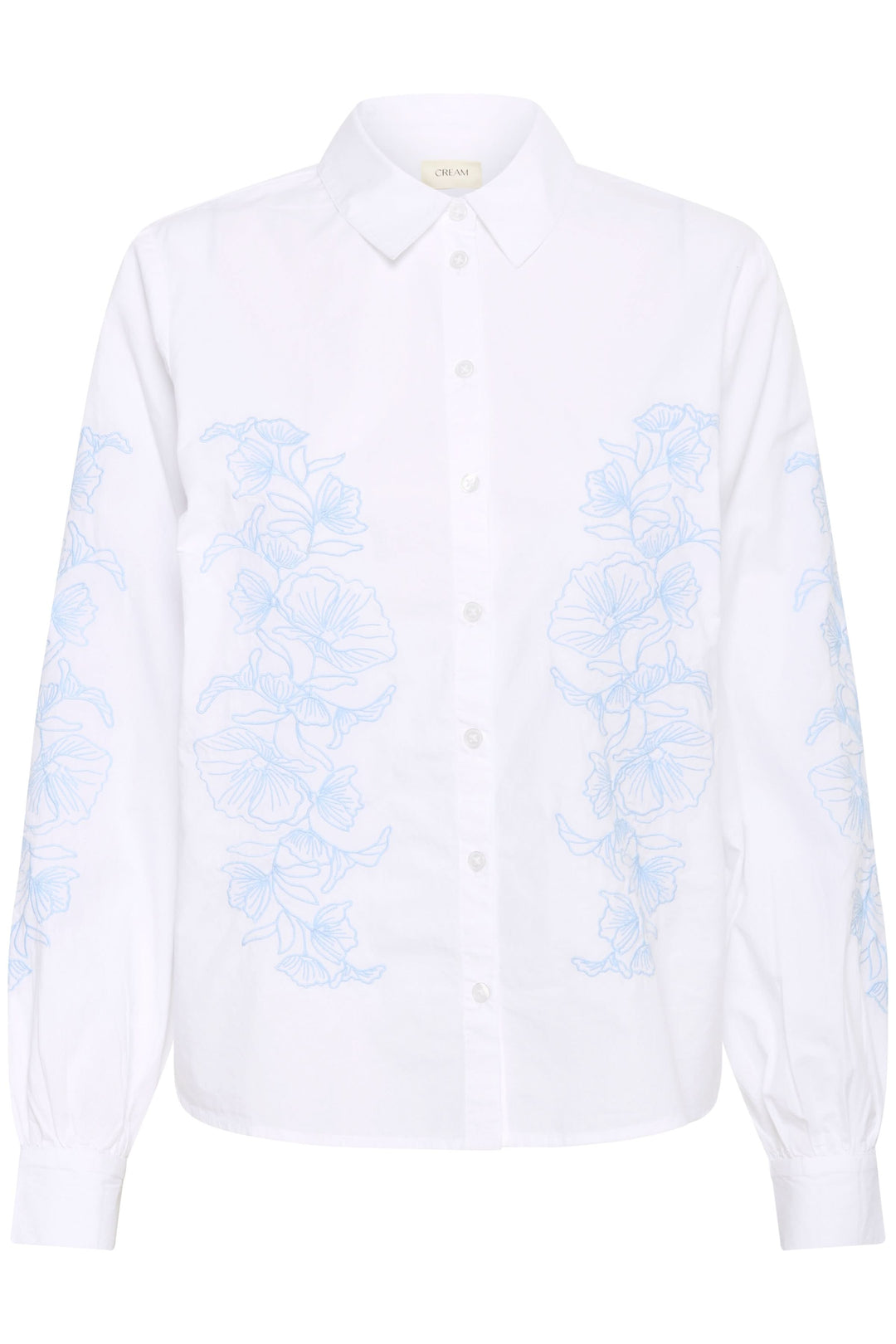 Chemise Jolene avec motif floral délicat, col classique et coupe droite.