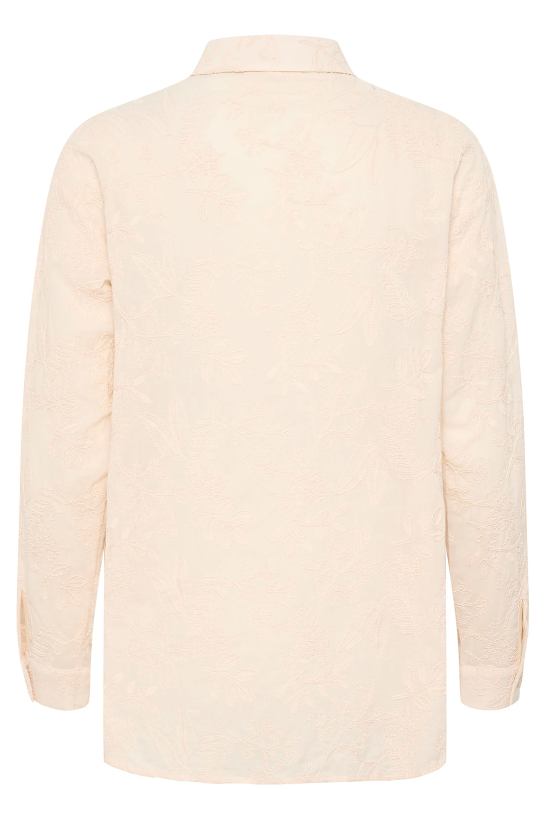 Chemise Luna élégante avec broderies florales, vue arrière, coupe fluide et style romantique.
