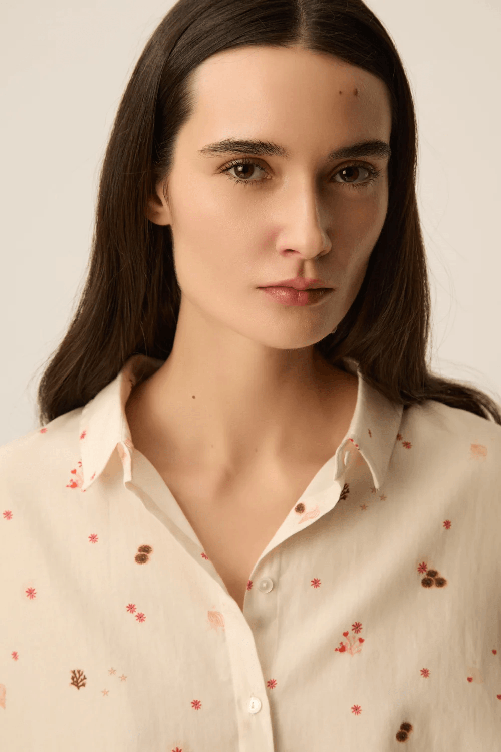 Chemise fluide Sparky à manches longues coupe ample avec motifs floraux délicats