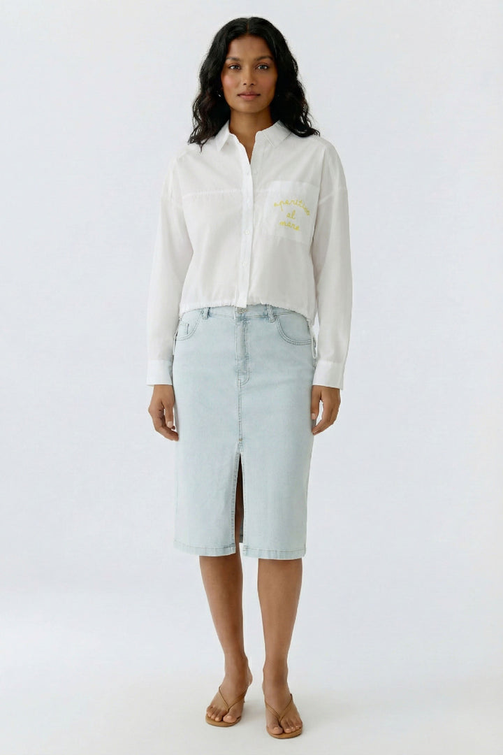 Chemise fluide avec broderie