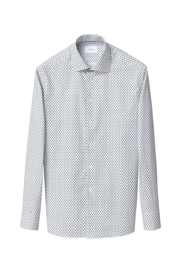 Chemise habillée avec imprimé original de silhouettes, élégante et raffinée pour des tenues formelles.