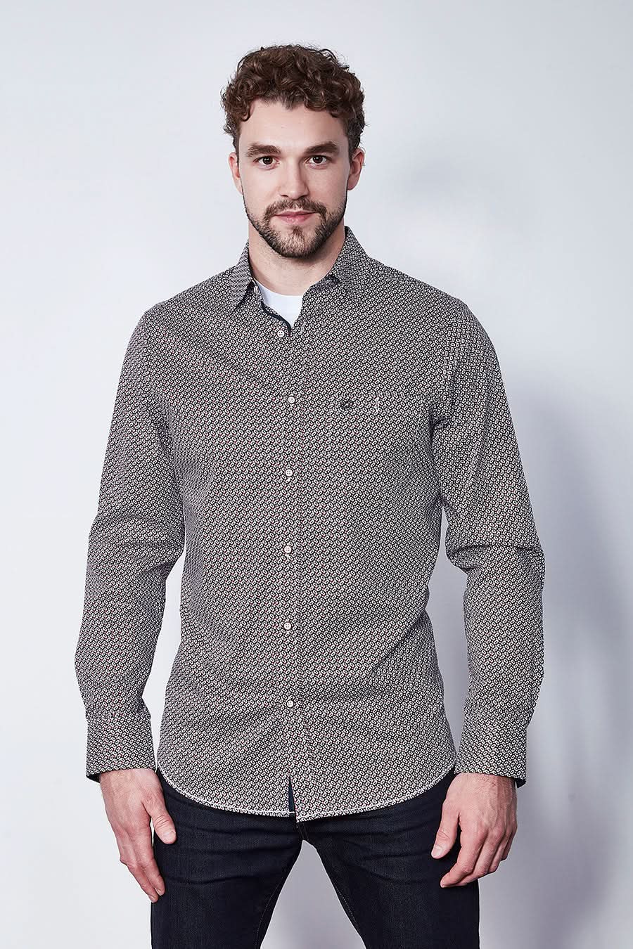 Shirt with geometric print