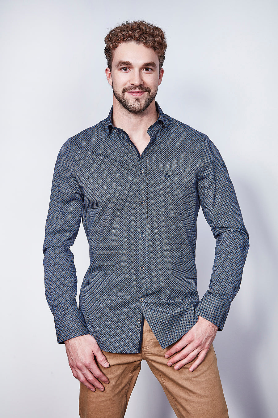 Shirt with geometric print