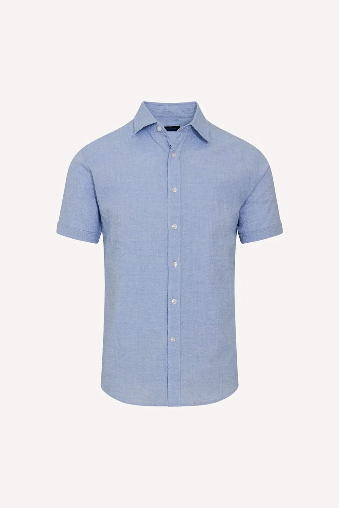 Chemise à manches courtes en seersucker extensible