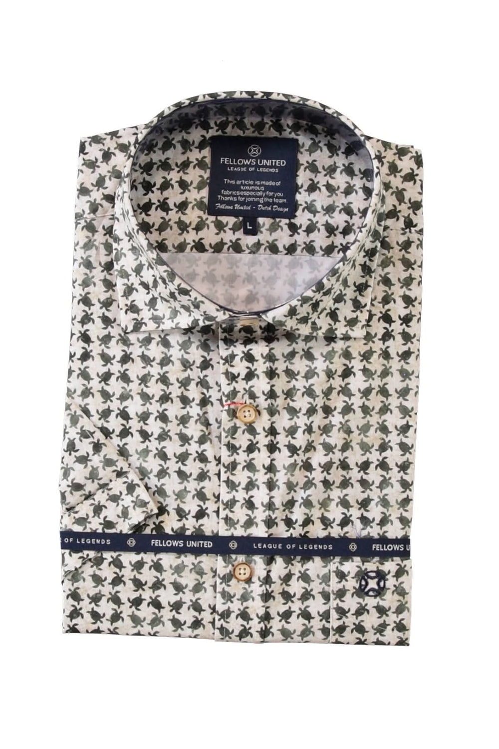 Chemise à manches courtes à motif distinctif avec col classique et fermeture boutonnée, idéale pour un style moderne et élégant.
