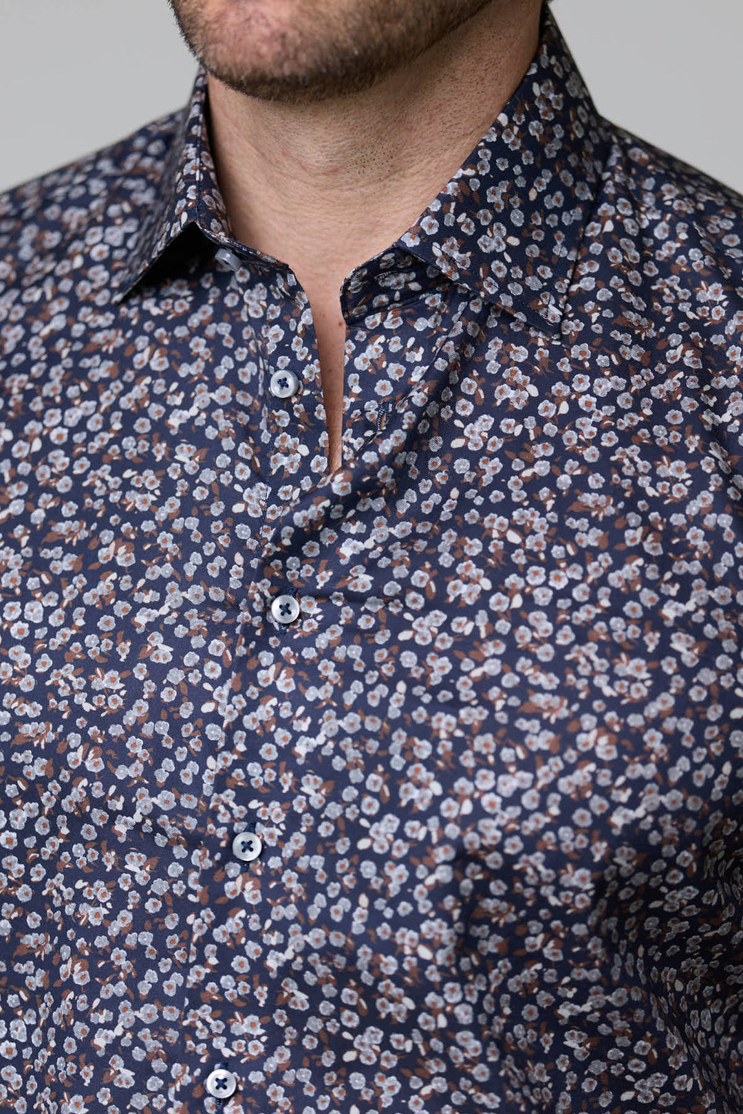 Shirt with abstract floral pattern