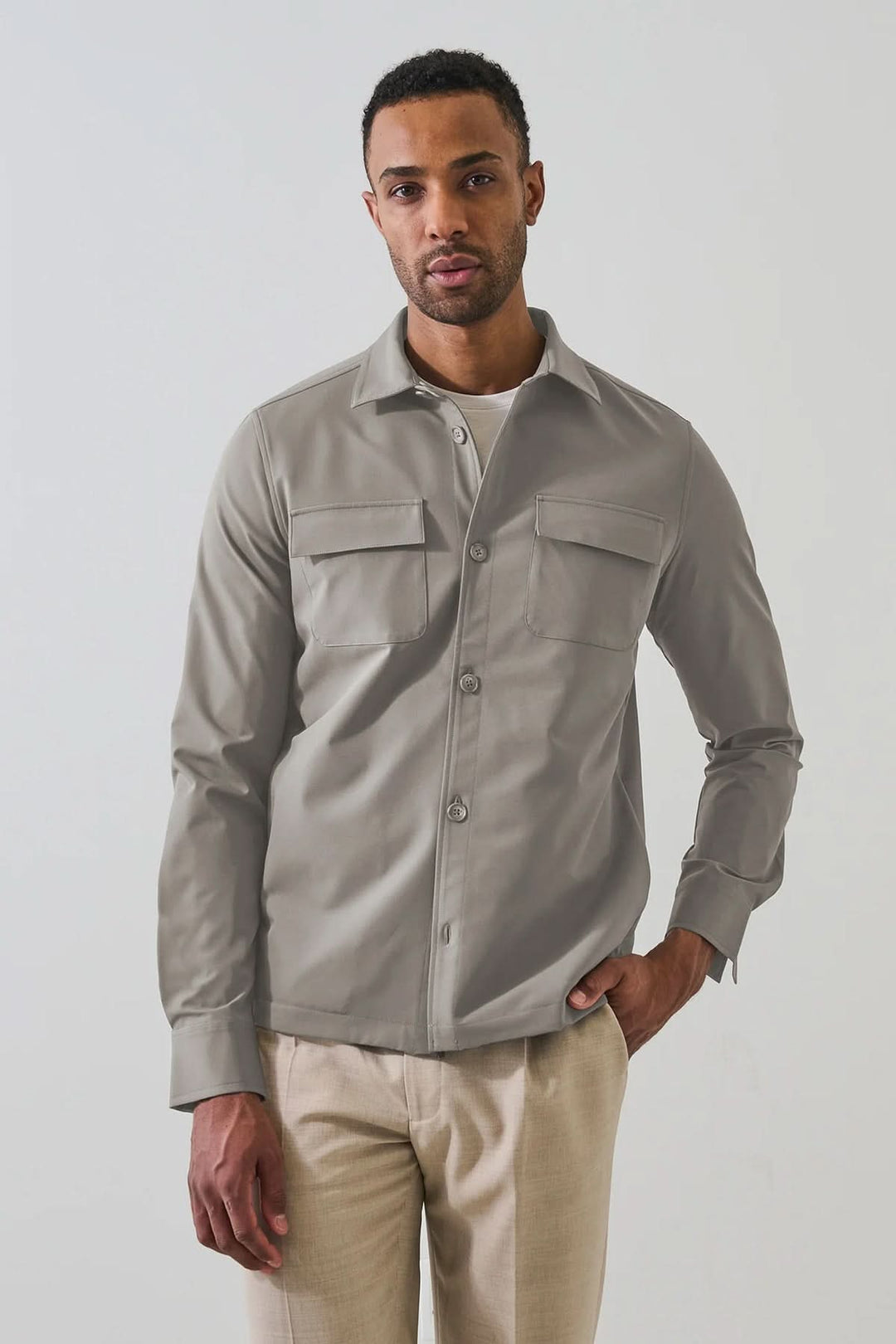Stretch shirt-jacket
