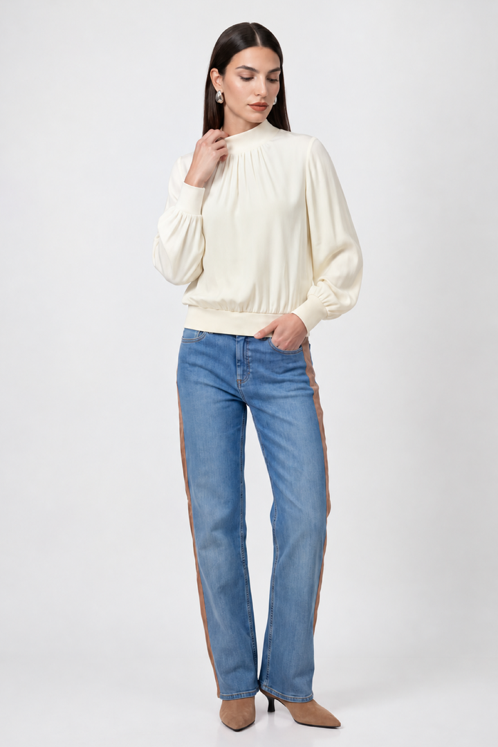 Jeans avec bande contrastante