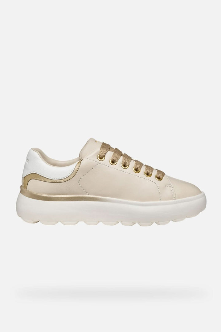 Espadrilles Spherica™ EC4.1 en cuir nappa beige avec technologie de confort et silhouette urbaine moderne, vue latérale.