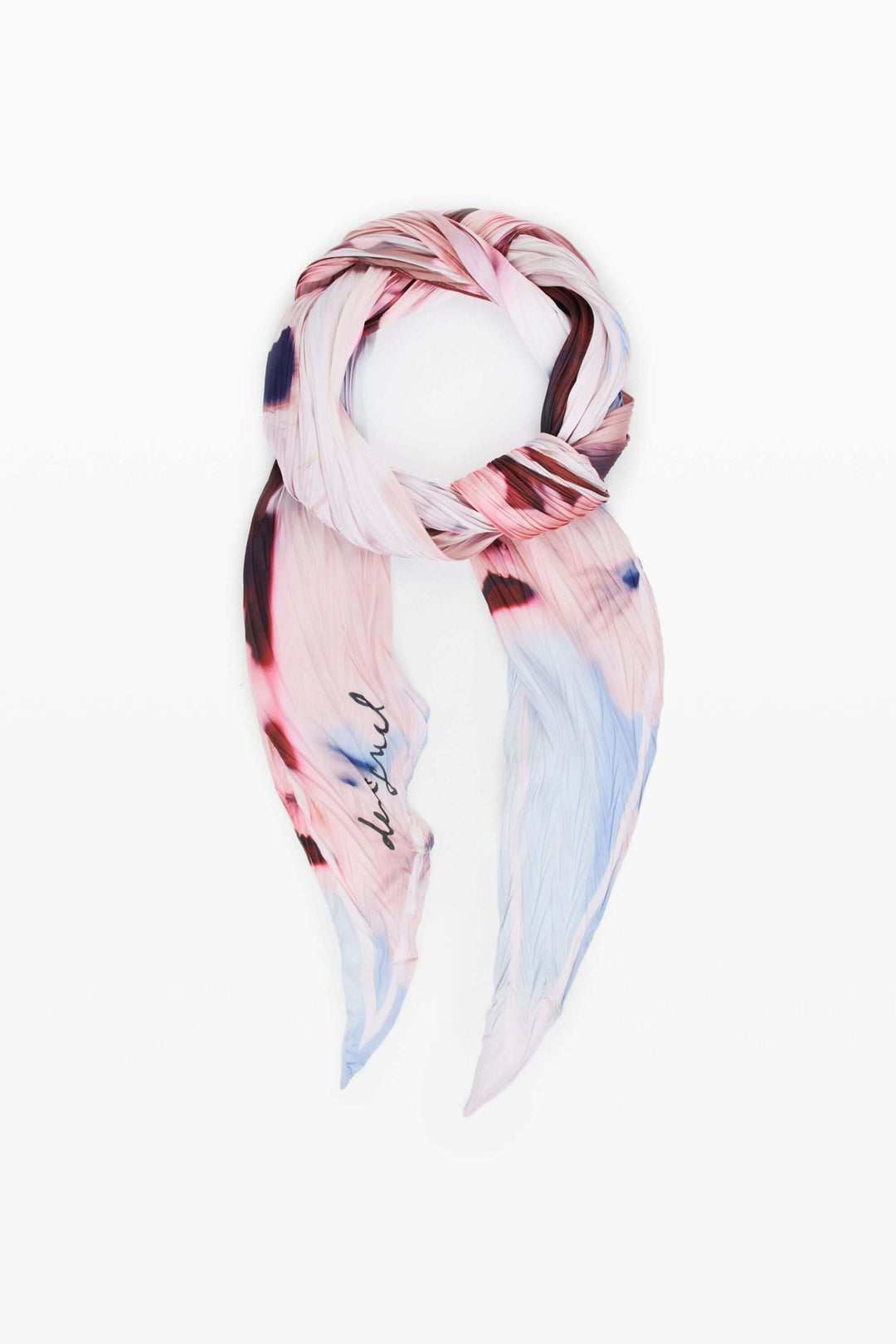 Foulard diamant lys en losange, motif artistique, finition légère, polyvalent pour cou, cheveux, ou sac.