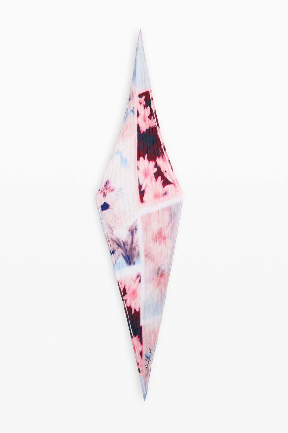 Foulard diamant lys, losange artistique imprimé, léger et fluide, élégant et polyvalent pour toutes les silhouettes.