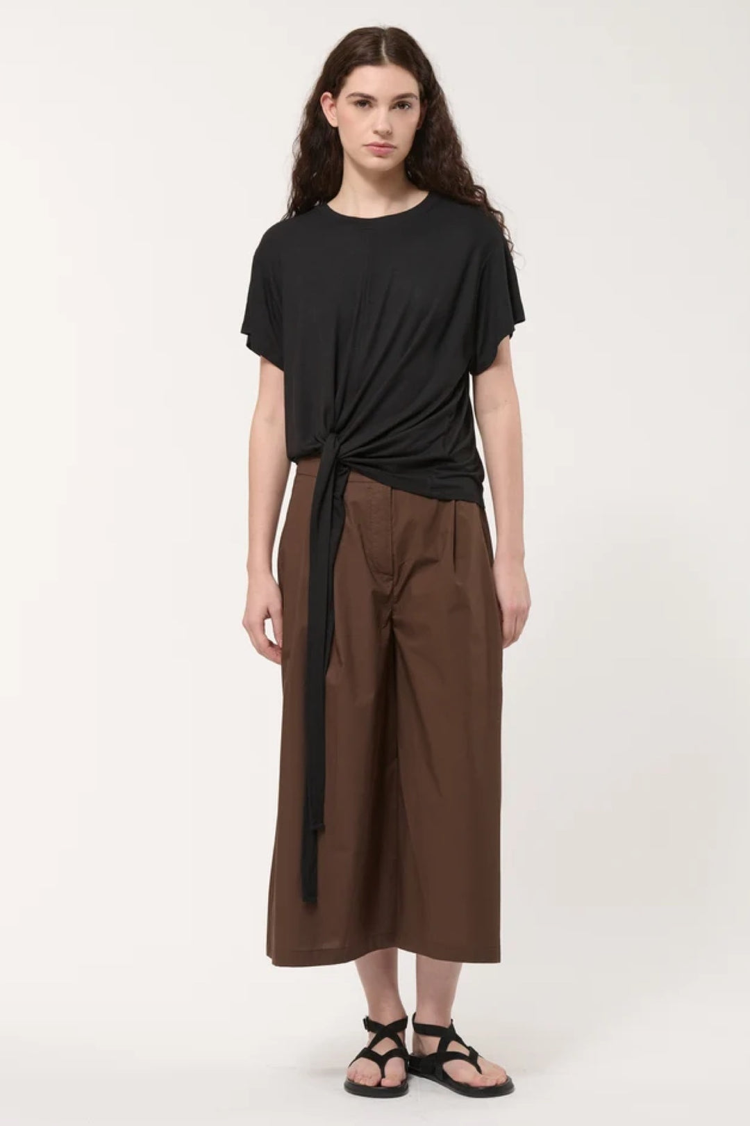 Cross-over draped T-shirt