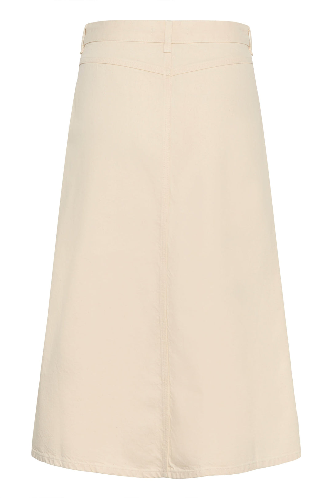 Jupe Dilys midi droite à poches plaquées beige vue arrière