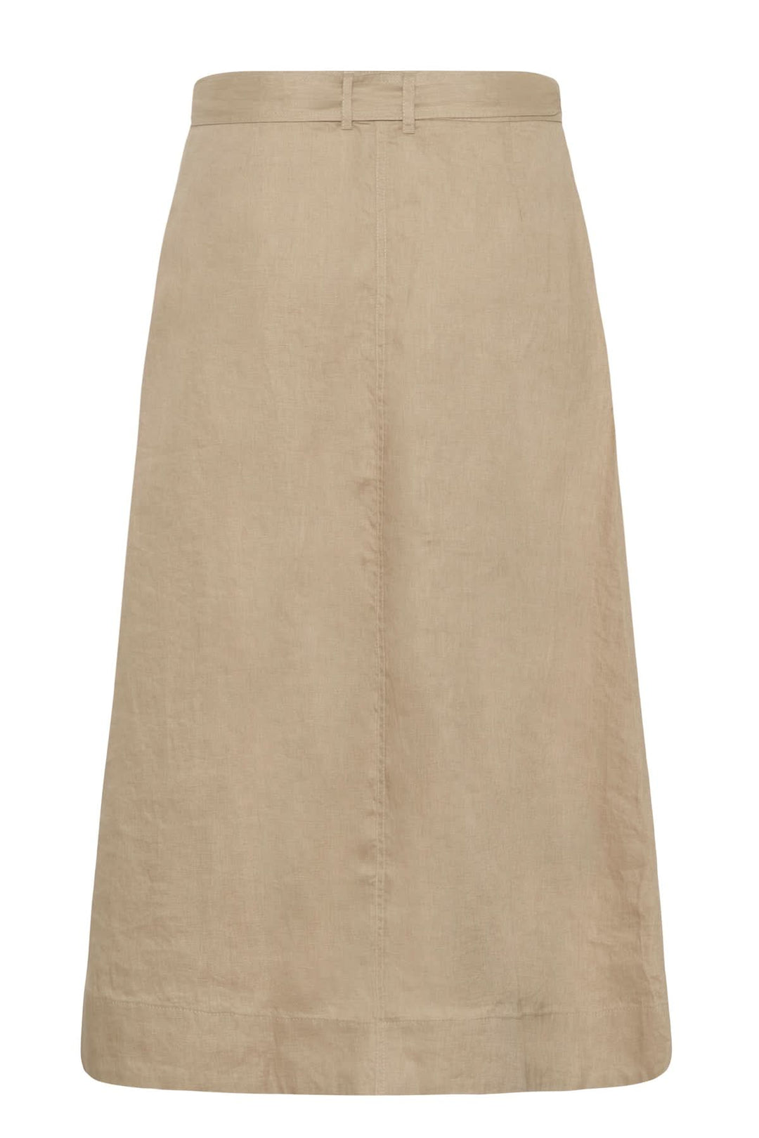 Jupe porte-feuille Arbella, élégante jupe midi beige, coupe fluide avec design portefeuille pour un style confortable et chic.