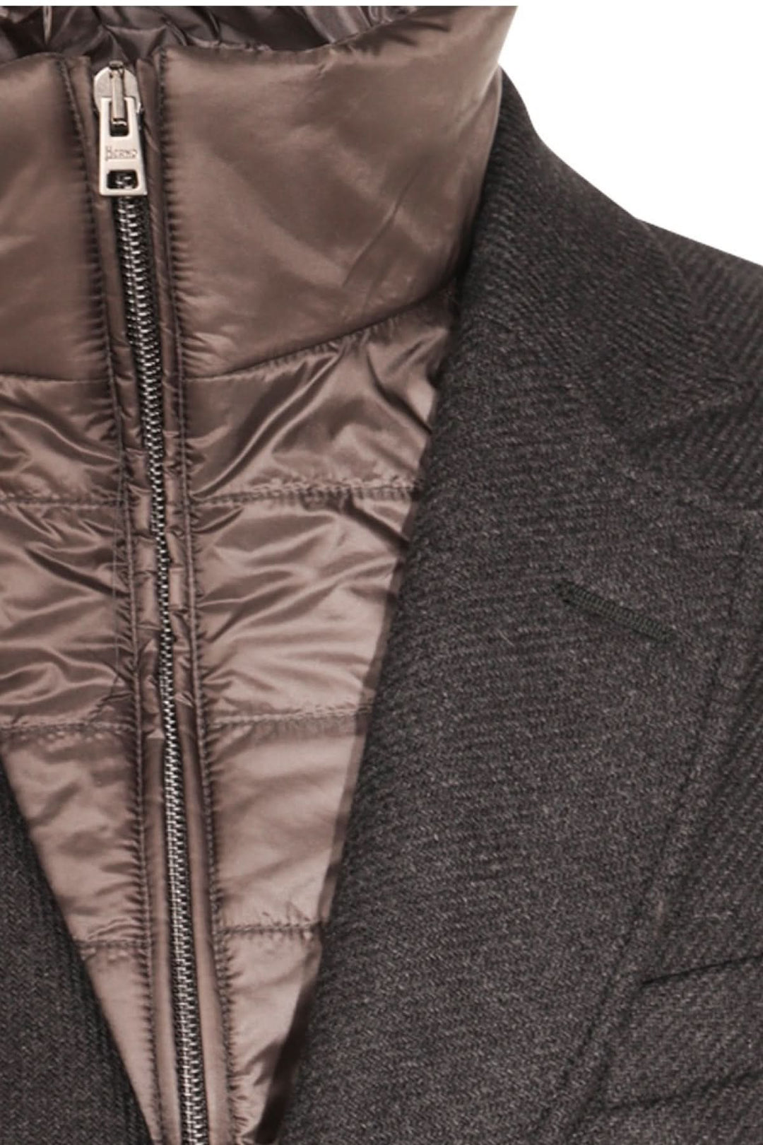 Manteau classique avec col à revers et plastron matelassé amovible, parfait pour l&
