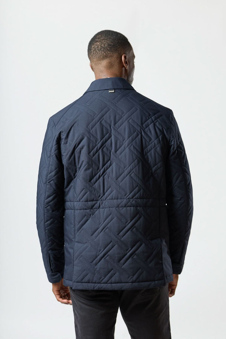 Technical quilted coat navy