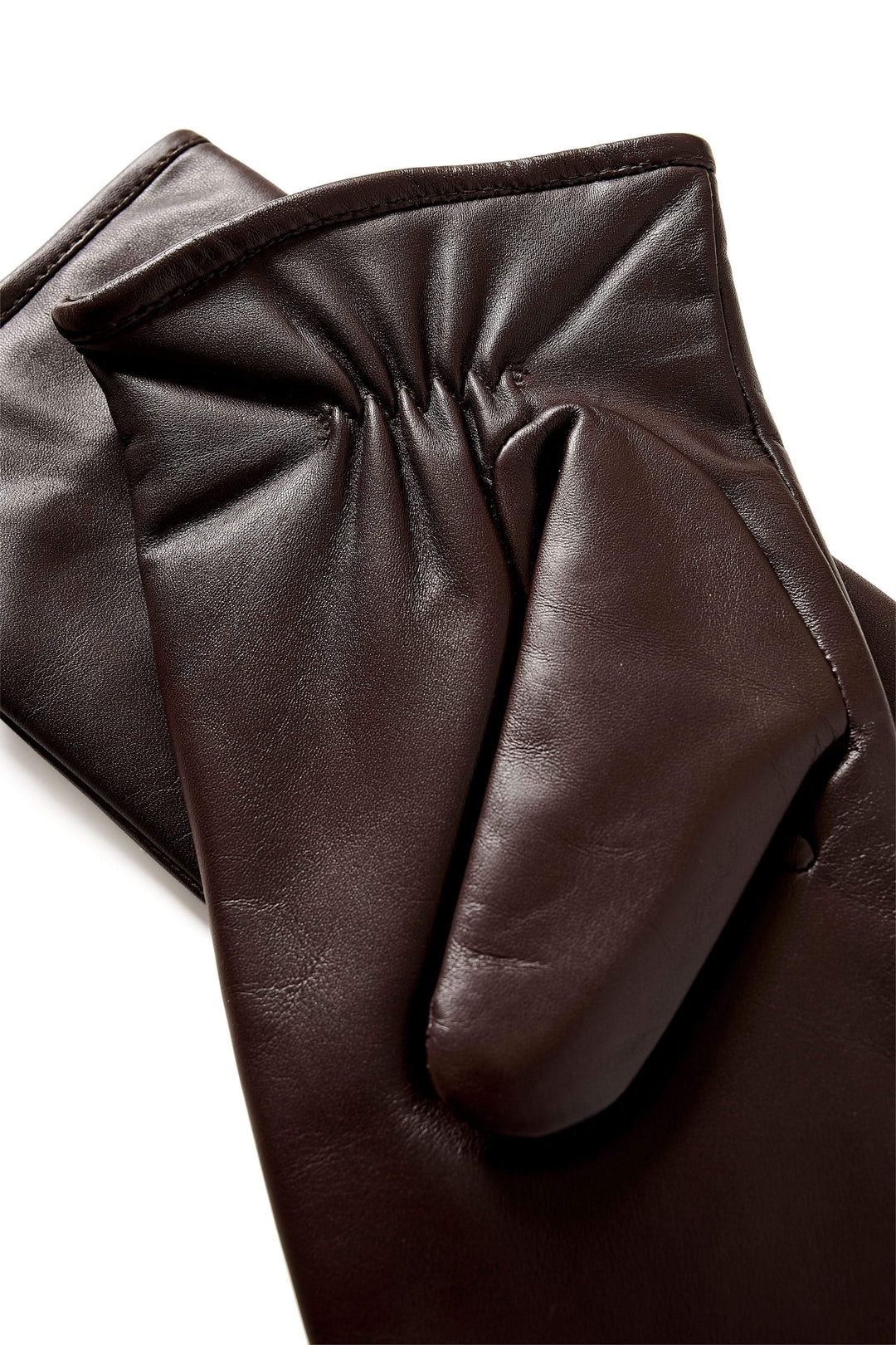 Mitaines Fiori en cuir véritable marron, élégantes et isolantes pour un confort optimal en hiver.