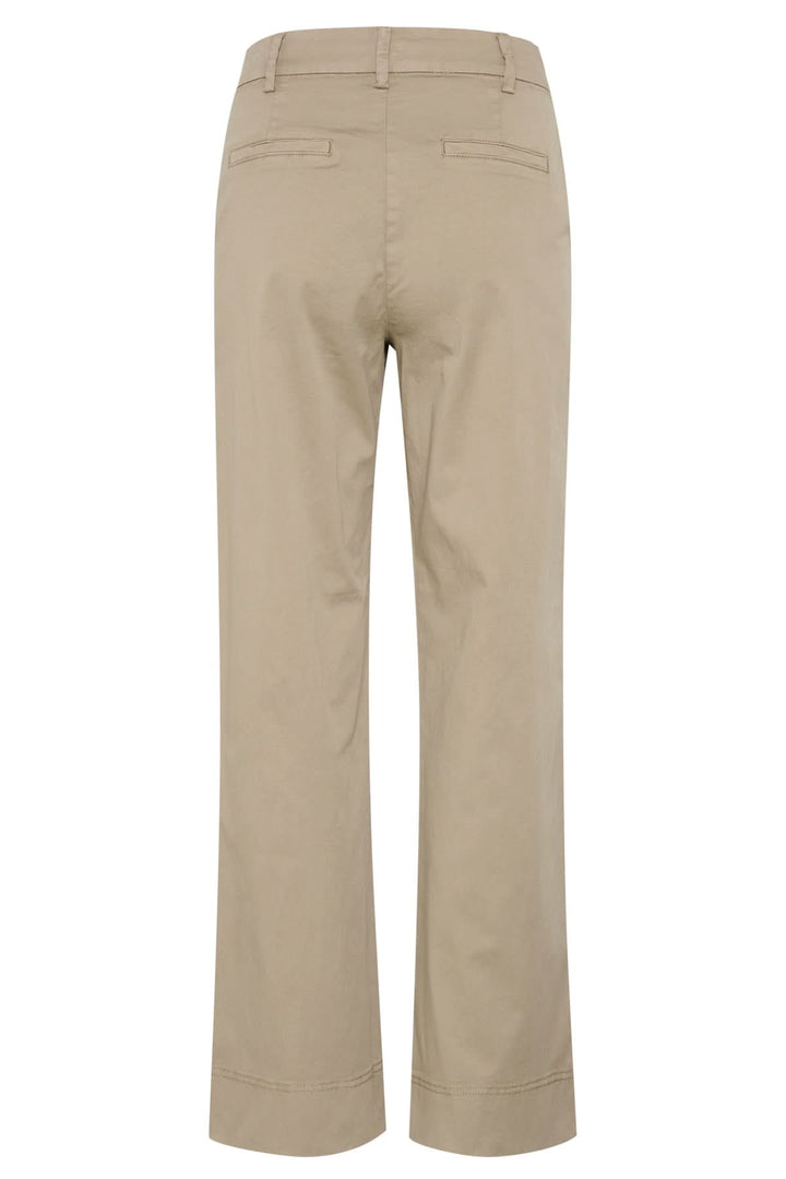 Pantalon Belme en coton avec jambe large, taille haute, vu de dos, offrant confort et style décontracté.