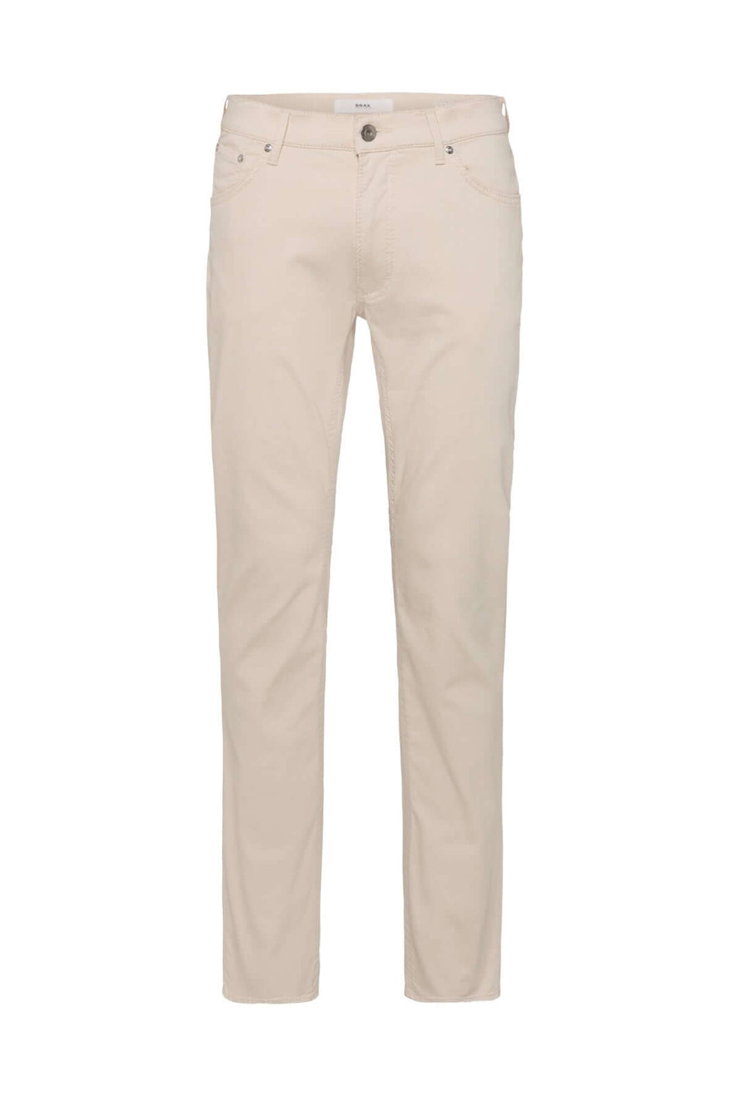 Pantalon Hi-Flex beige pour homme, coupe droite moderne et confortable, idéal pour un look décontracté.