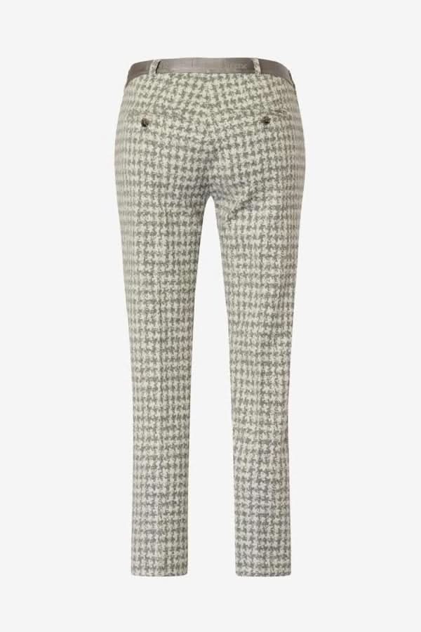 Pantalon Marron à motif pied-de-poule vue arrière, élégant et confortable, parfait pour un look professionnel ou chic décontracté.