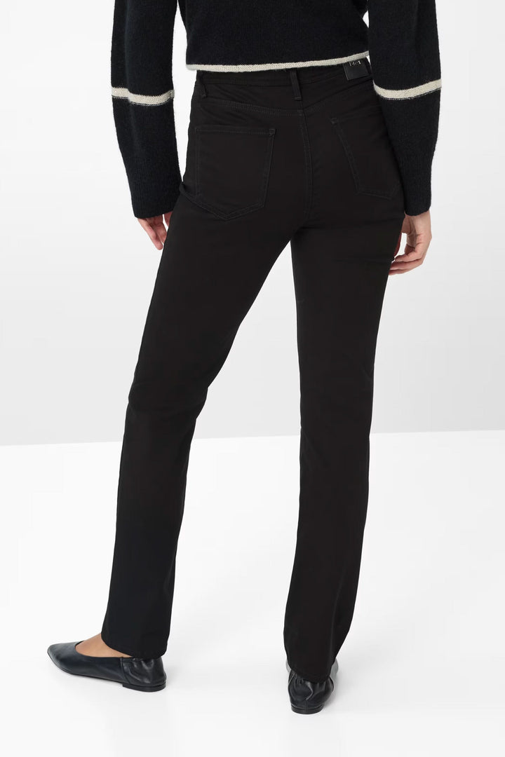 Pantalon Mary noir vue arrière, coupe droite, taille régulière, confort et style polyvalent.
