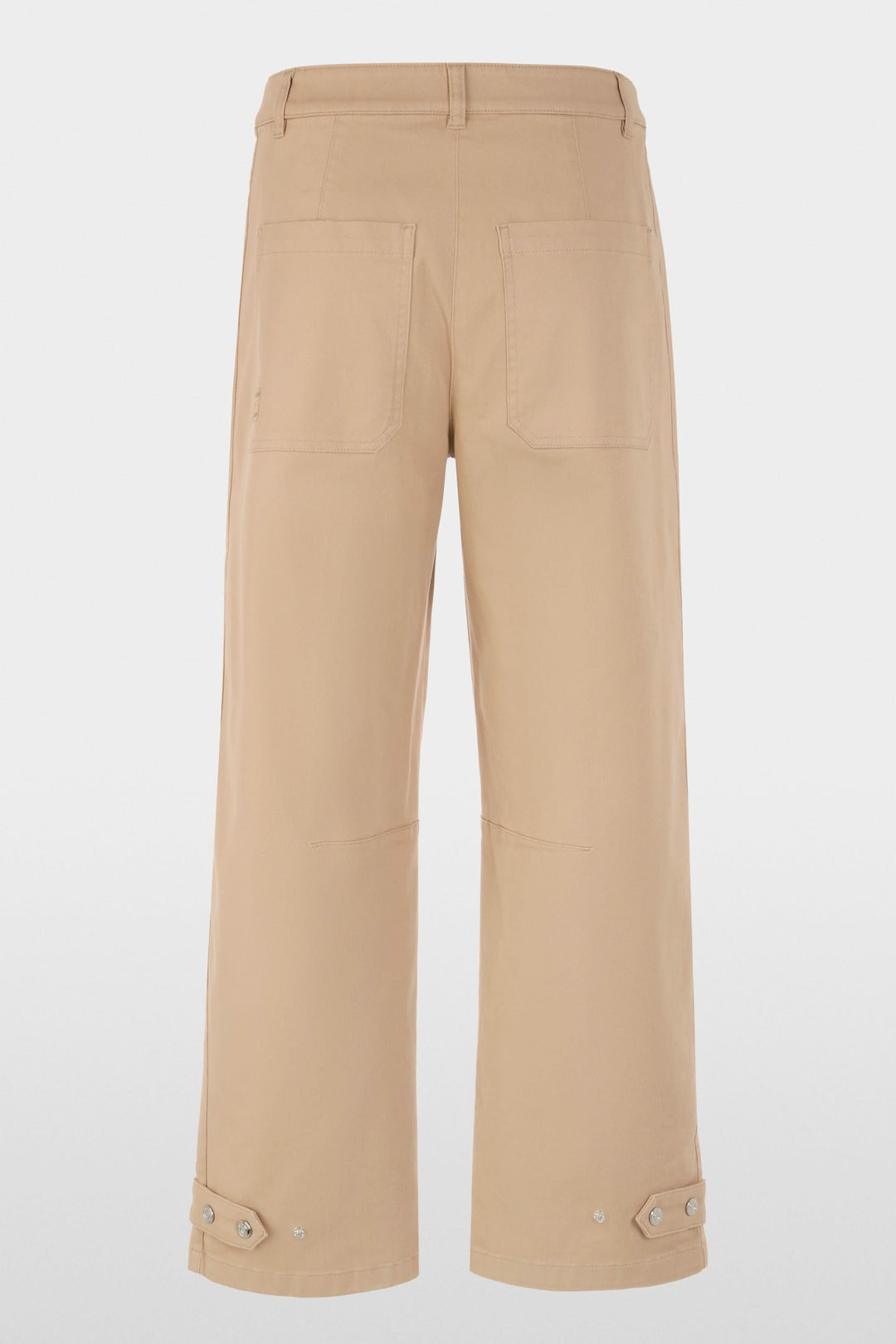 Vue arrière du Pantalon RUMA en mélange de coton doux avec coupe droite et taille haute, couleur beige.