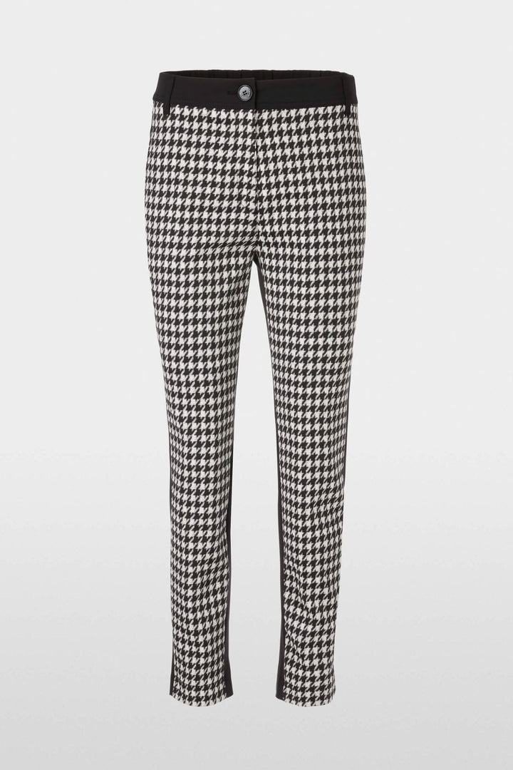 Pantalon SLIVEN pied-de-coq à taille haute, ajusté jusqu'à la cheville, style chic et confort optimal.