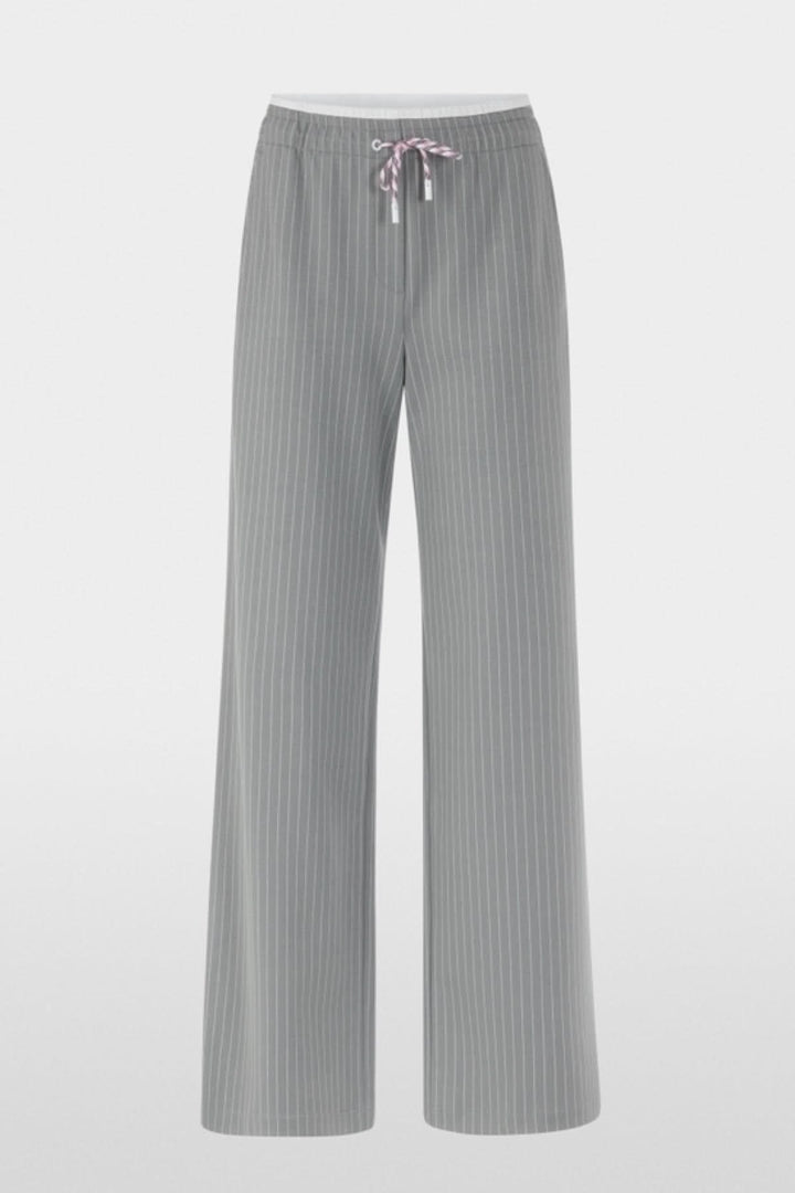 Pantalon Washington à rayures, pantalon ample à enfiler avec taille élastiquée et cordon, fines rayures pour un look sportif élégant.