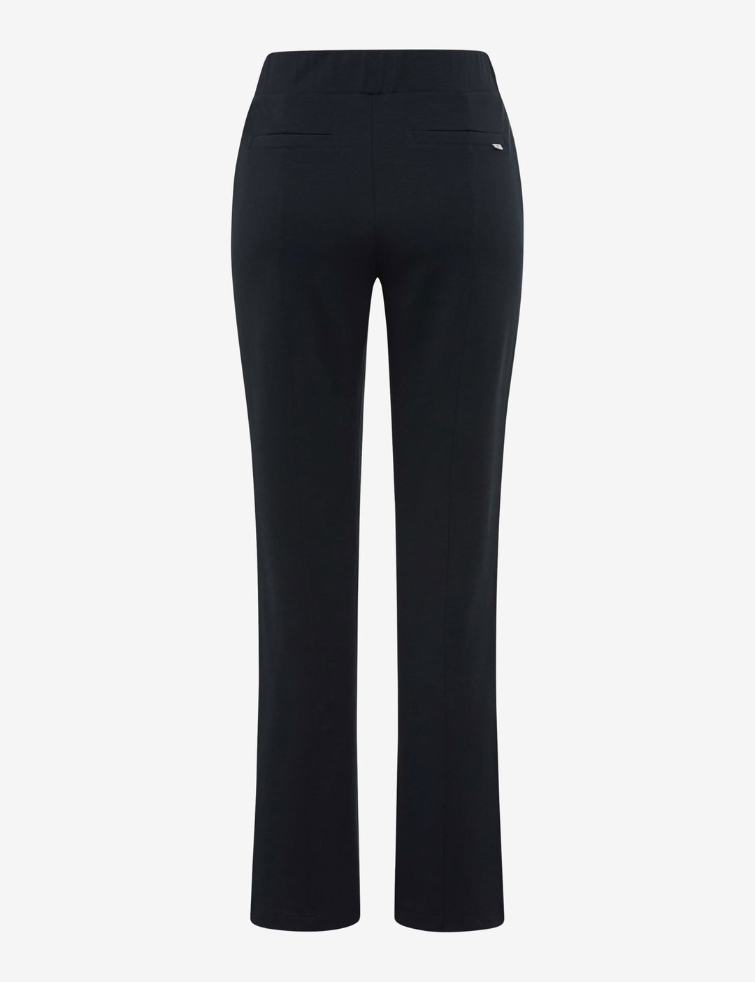 Vue arrière du Pantalon droit à bandes latérales MALIA, coupe droite, taille élastique, bandes contrastantes pour un look moderne.