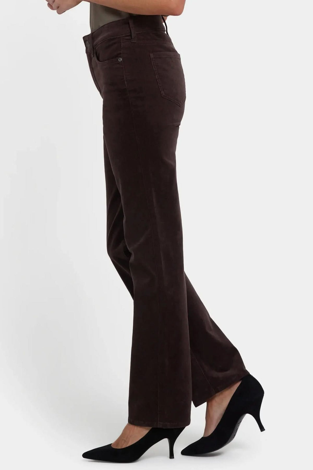 Pantalon droit en velours côtelé extensible
