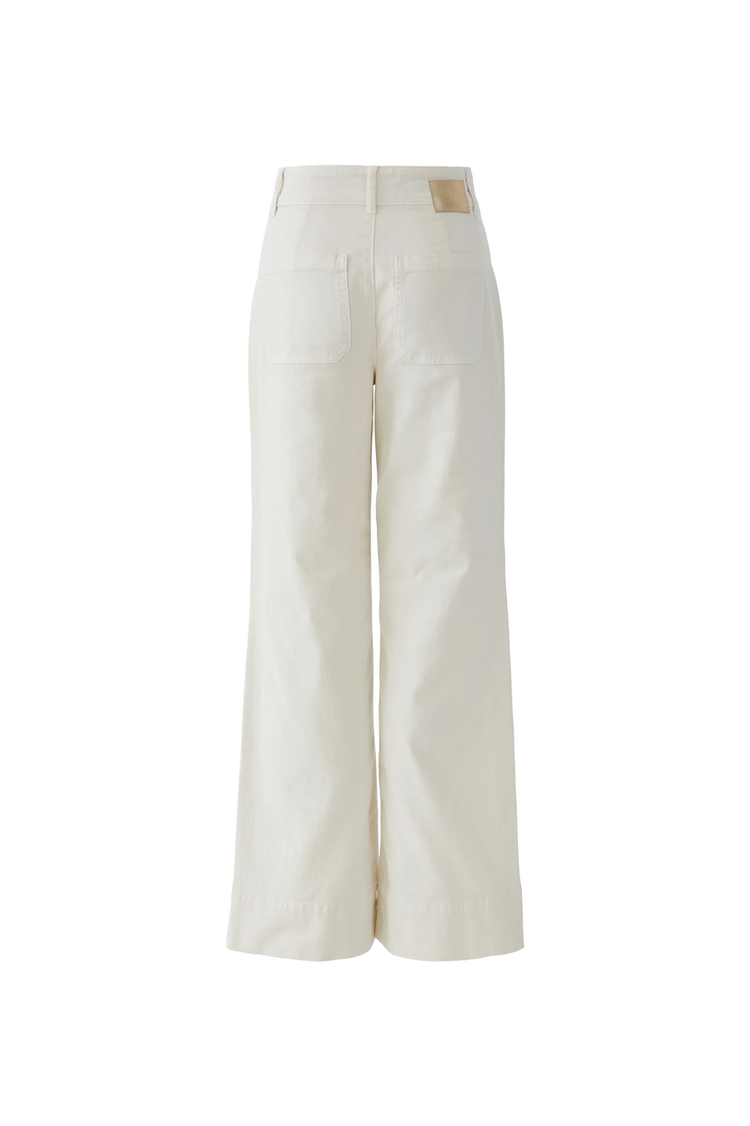Pantalon droit à poches plaquées blanc avec coupe structurée et élégante. Idéal pour un look quotidien ou de bureau.