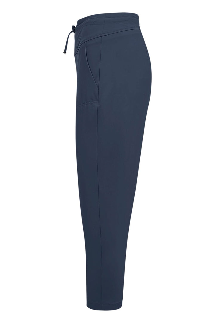 Pantalon habillé Azra, extensible à taille haute avec cordon ajustable, coupe fuselée et poches pratiques.