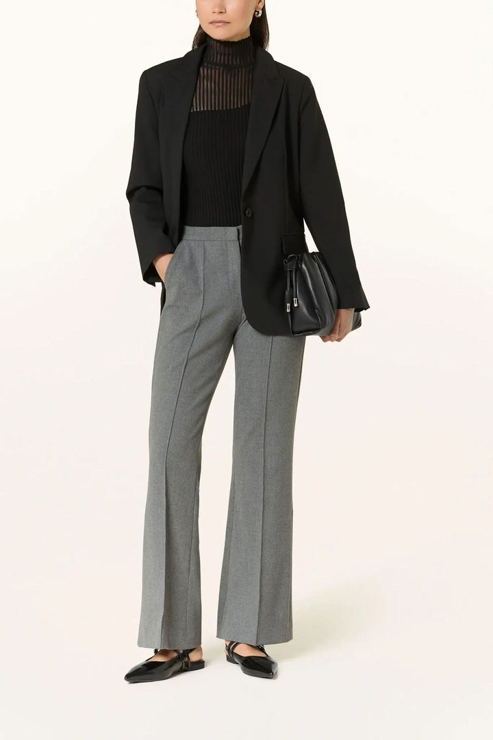 Flared dress pants with pronounced pleats