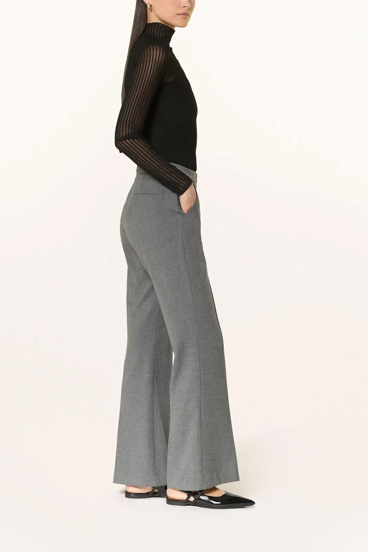 Flared dress pants with pronounced pleats