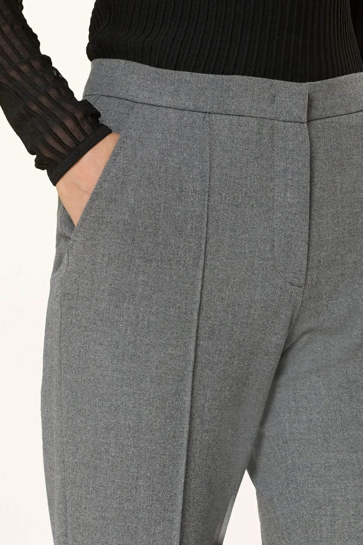 Flared dress pants with pronounced pleats