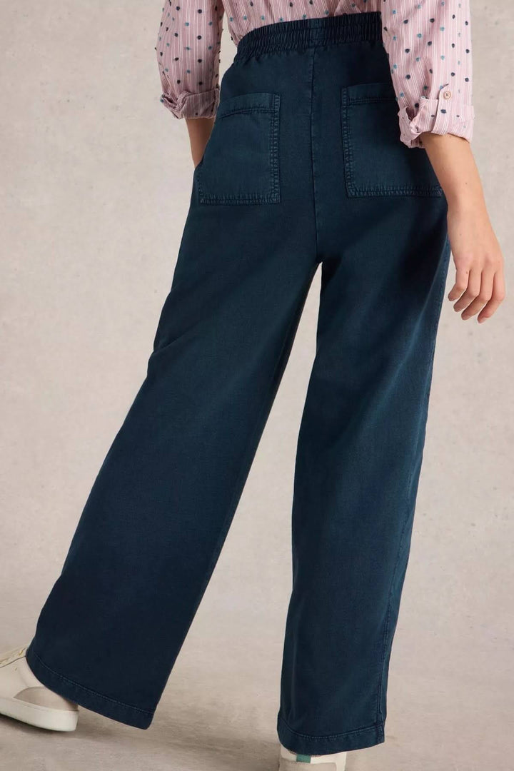 Pantalon à jambe large Ava, taille 10, vue arrière, élégant et confortable avec ceinture élastiquée.