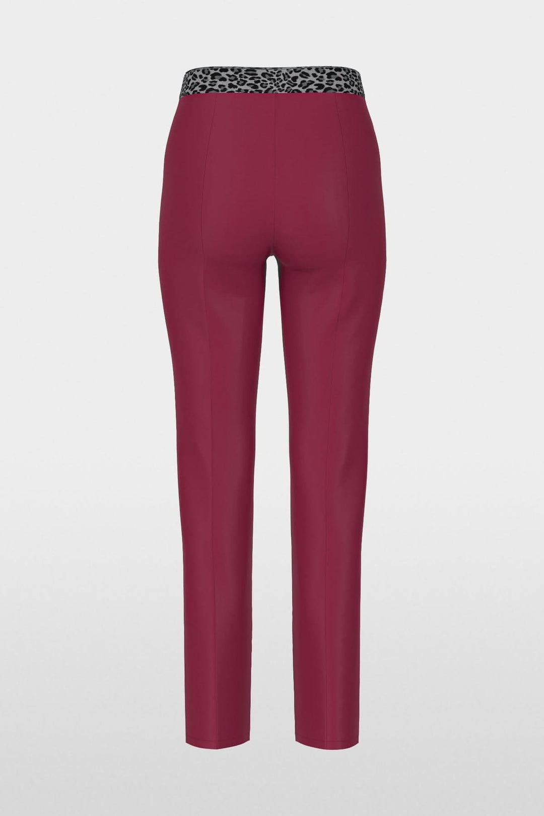 Pantalon pull-on SIENA coupe slim avec taille élastique et jambes courtes, couleur bordeaux.
