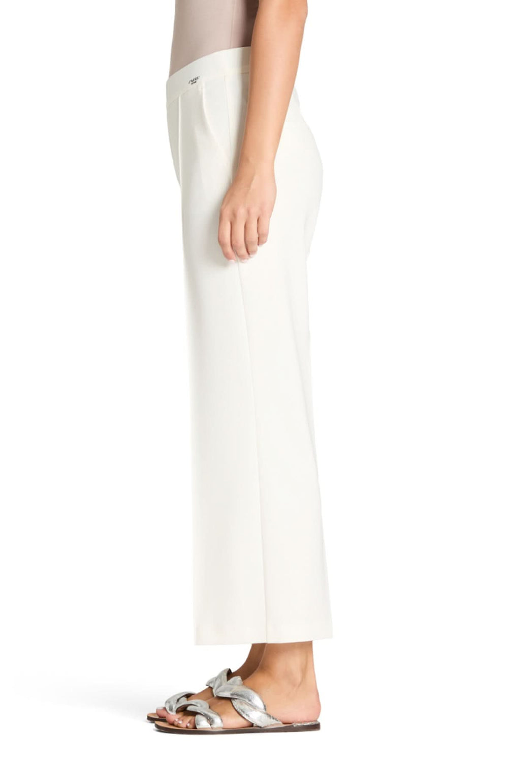 Pantalon taille élastique Cameron avec coupe large et surpiqure frontale, tissu Power Stretch infroissable, vue latérale.