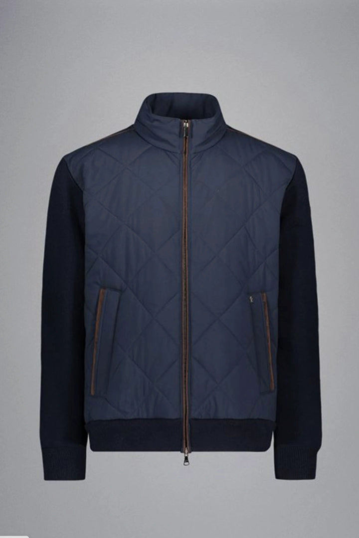 Quilted wool and nylon jacket