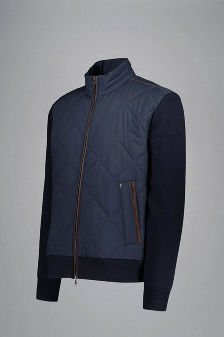 Quilted wool and nylon jacket