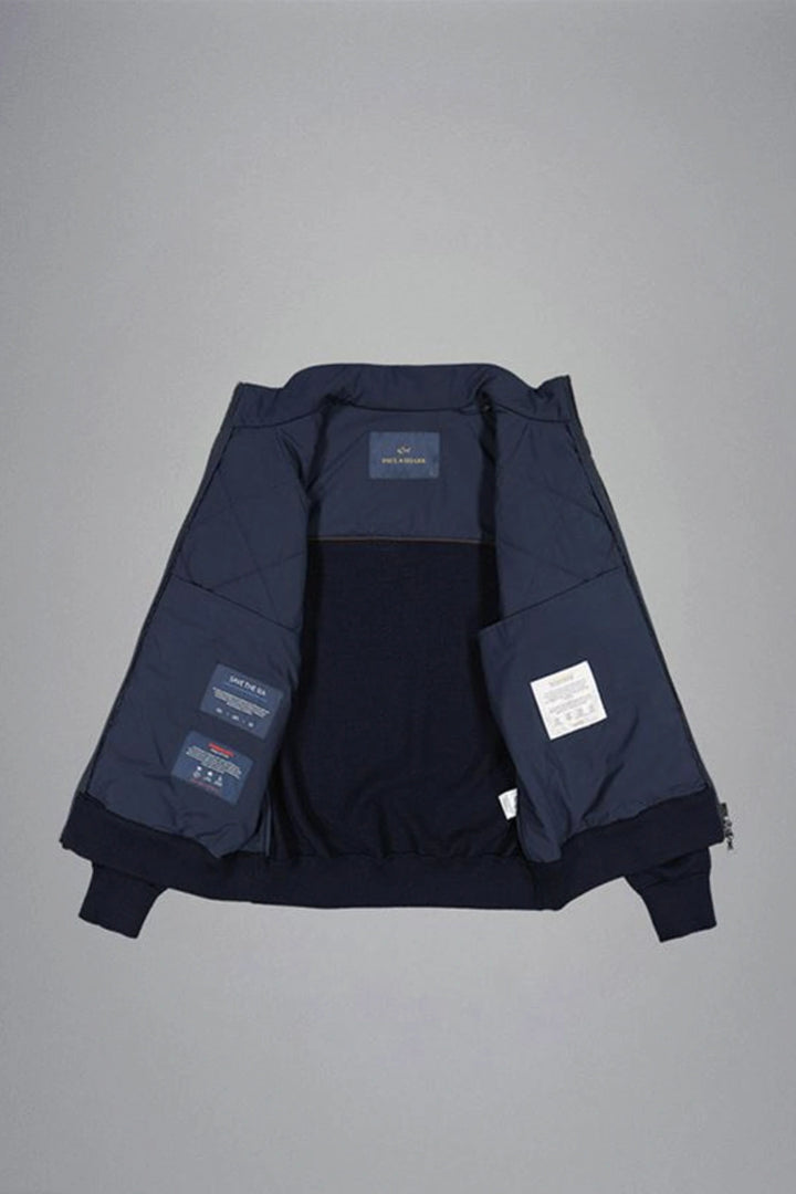 Quilted wool and nylon jacket