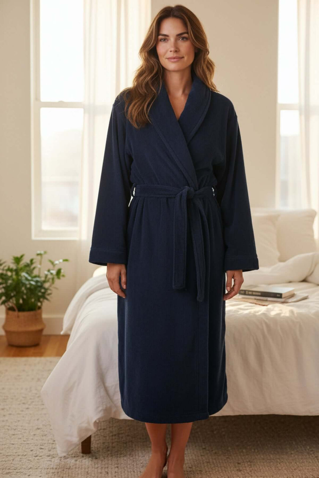 Peignoir long en micro-polar