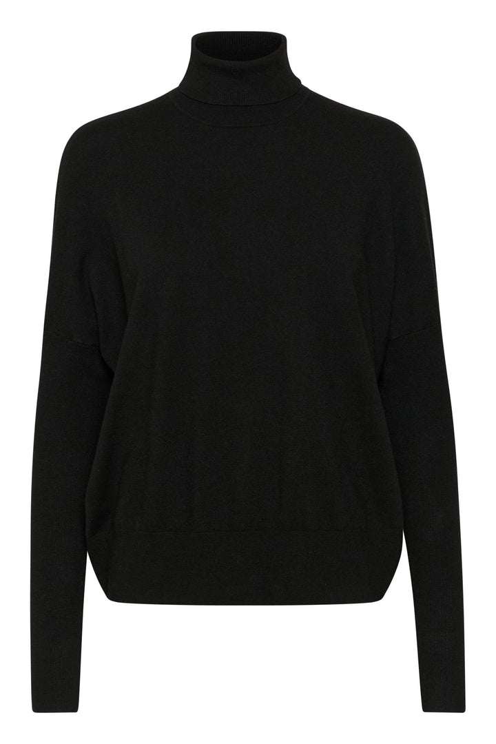 Pull noir à col roulé Kellsie, élégant et confortable, parfait pour un look sophistiqué.