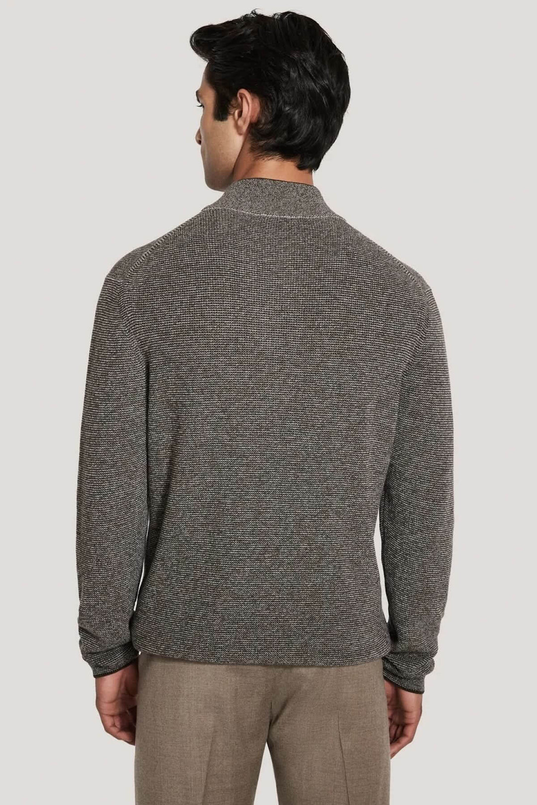 Pull quart de zip en coton texturé